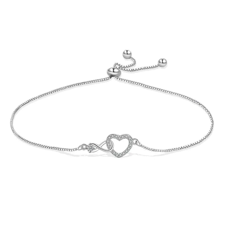 Sam Panda 925 Sterling Silver Love Heart Möbius Bracelet For Women Austere Minimalist Exquisite Accessories Gift Dropshipping