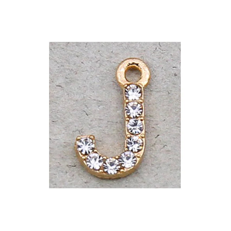 10/26pcs 12*7mm Alloy inlaid rhinestones 26 Letter Charms Pendants for Women Necklace Earring DIY jewelry Accessories