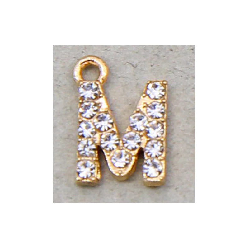 10/26pcs 12*7mm Alloy inlaid rhinestones 26 Letter Charms Pendants for Women Necklace Earring DIY jewelry Accessories