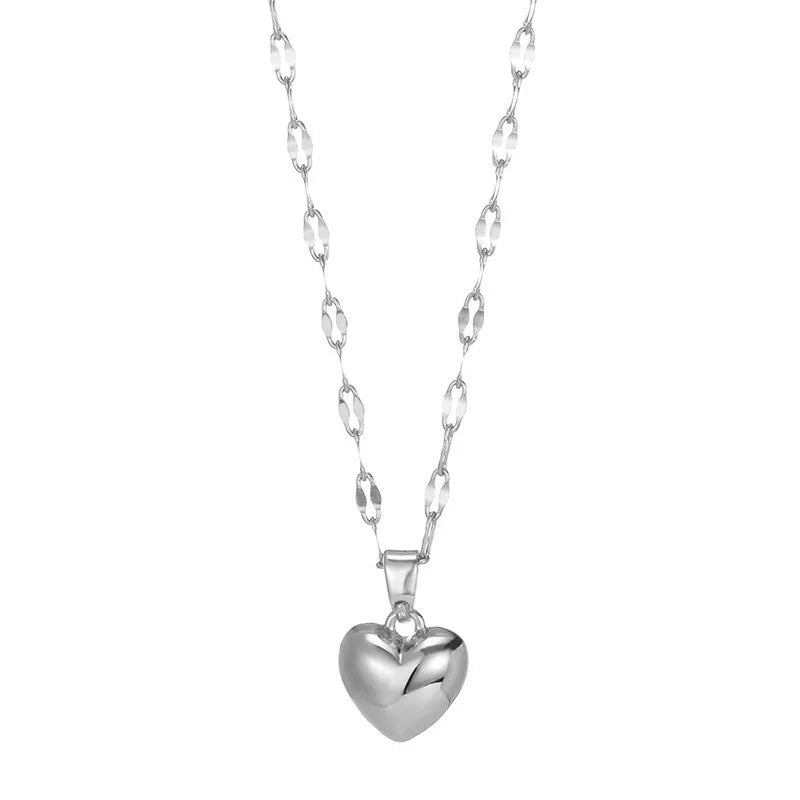 Love Heart Necklace For Women 2025 New Trendy Lip Chain Simple Pendant Necklace Jewelry Gift