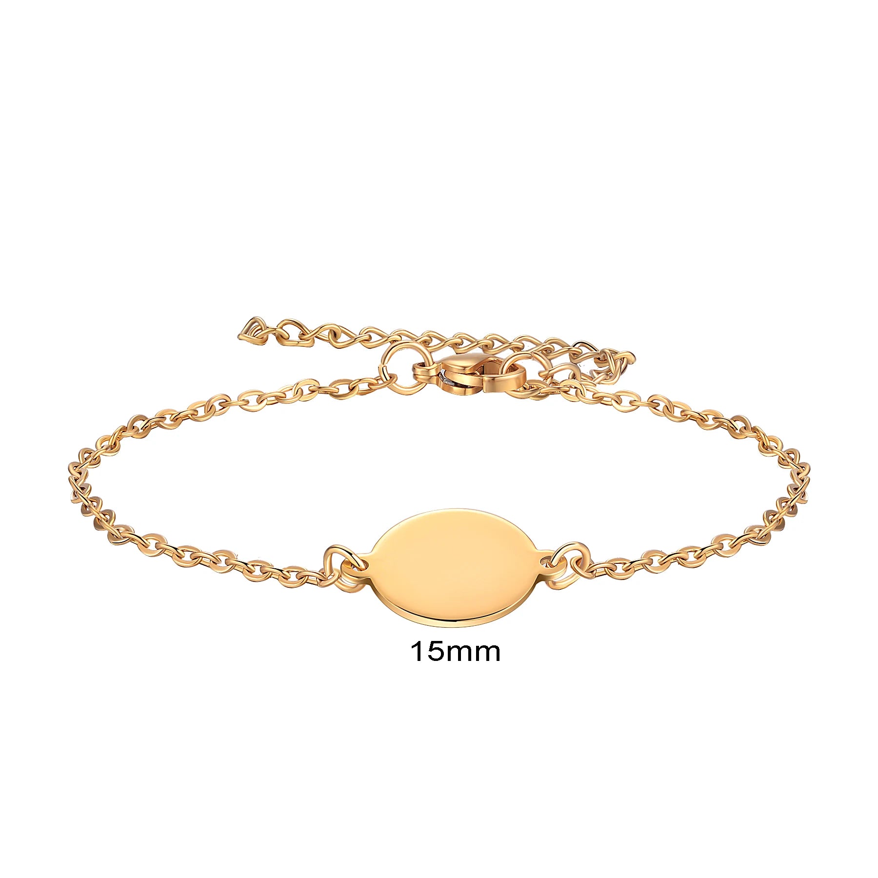 Simply Personalized Customize Text Logo Photo Stainless Steel Charm Bracelet For Women Girls Jewelry with 5cm Extender Chains