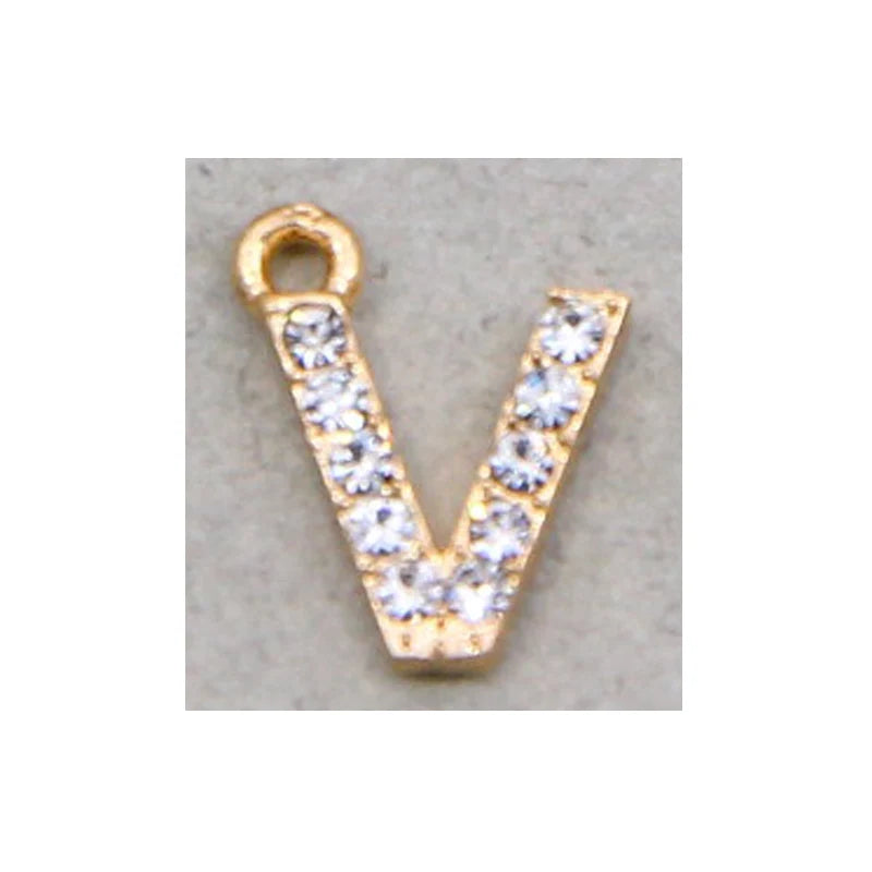 10/26pcs 12*7mm Alloy inlaid rhinestones 26 Letter Charms Pendants for Women Necklace Earring DIY jewelry Accessories