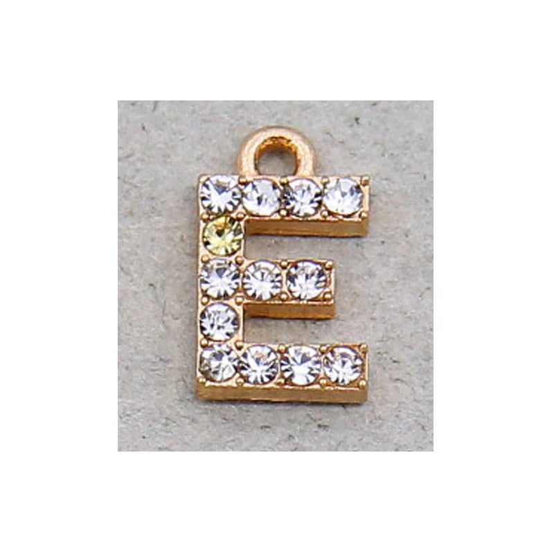 10/26pcs 12*7mm Alloy inlaid rhinestones 26 Letter Charms Pendants for Women Necklace Earring DIY jewelry Accessories