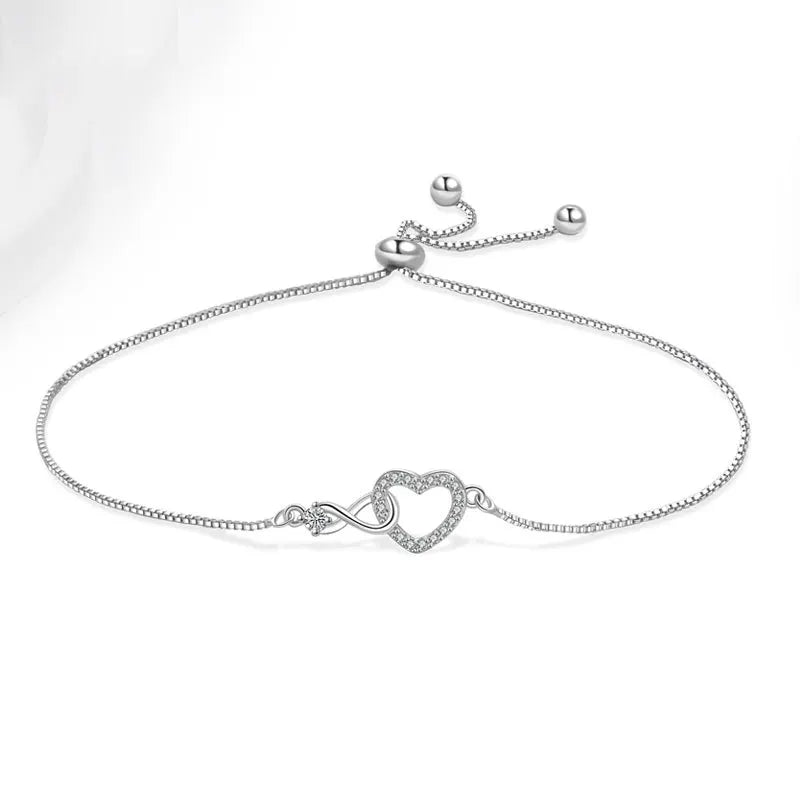 Sam Panda 925 Sterling Silver Love Heart Möbius Bracelet For Women Austere Minimalist Exquisite Accessories Gift Dropshipping