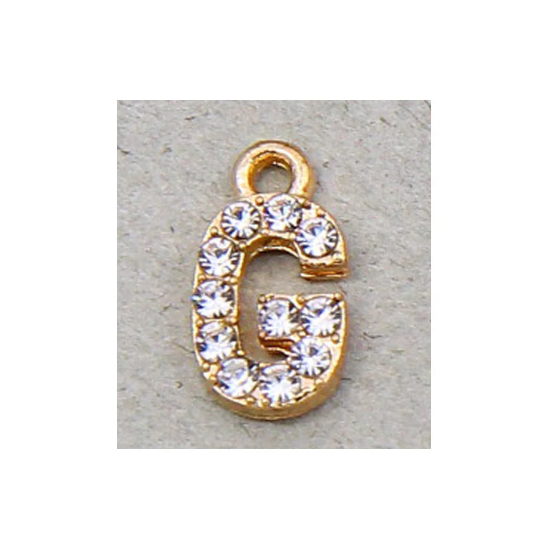 10/26pcs 12*7mm Alloy inlaid rhinestones 26 Letter Charms Pendants for Women Necklace Earring DIY jewelry Accessories