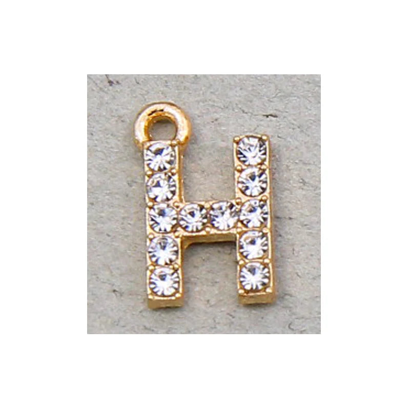 10/26pcs 12*7mm Alloy inlaid rhinestones 26 Letter Charms Pendants for Women Necklace Earring DIY jewelry Accessories
