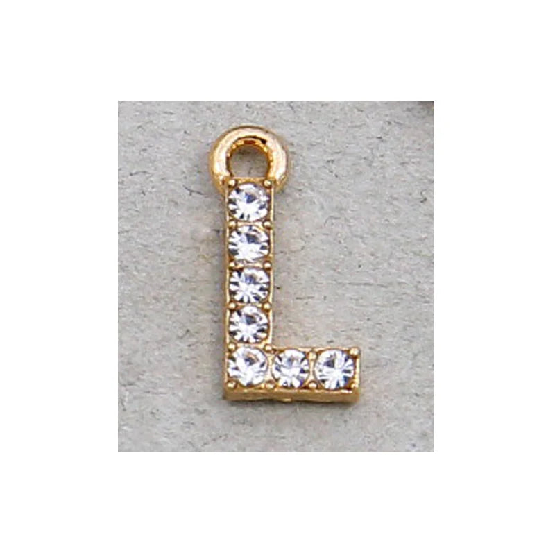 10/26pcs 12*7mm Alloy inlaid rhinestones 26 Letter Charms Pendants for Women Necklace Earring DIY jewelry Accessories