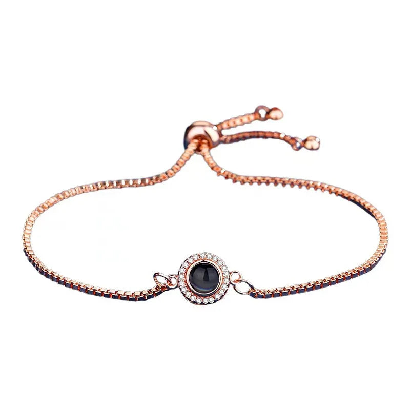 Custom Picture Bracelet Personalized Photo Projection Bracelet Adjustable Bracelets for Women Anniversary Memorial Gifts