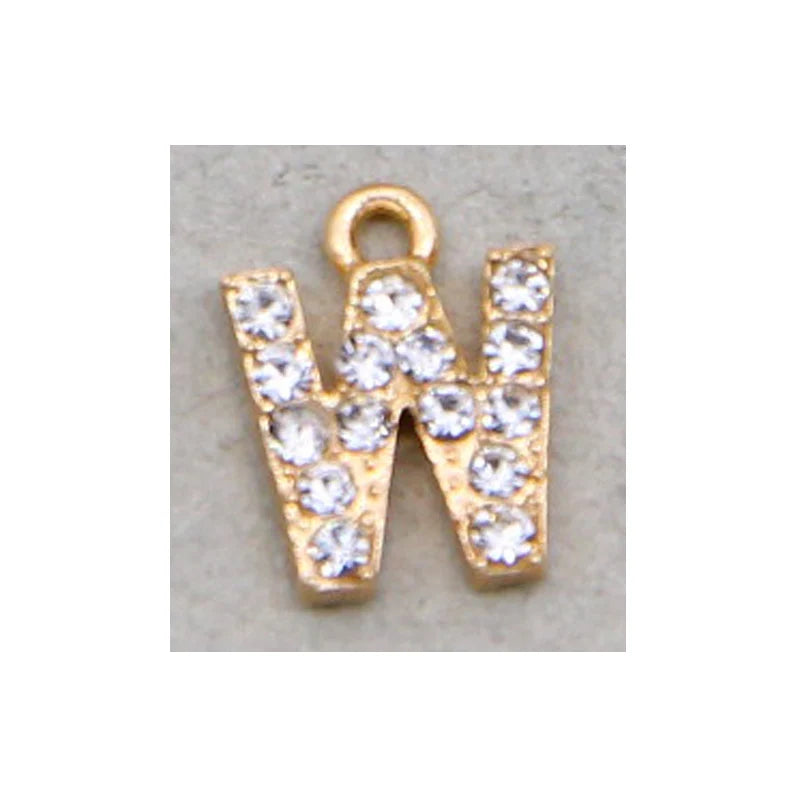 10/26pcs 12*7mm Alloy inlaid rhinestones 26 Letter Charms Pendants for Women Necklace Earring DIY jewelry Accessories