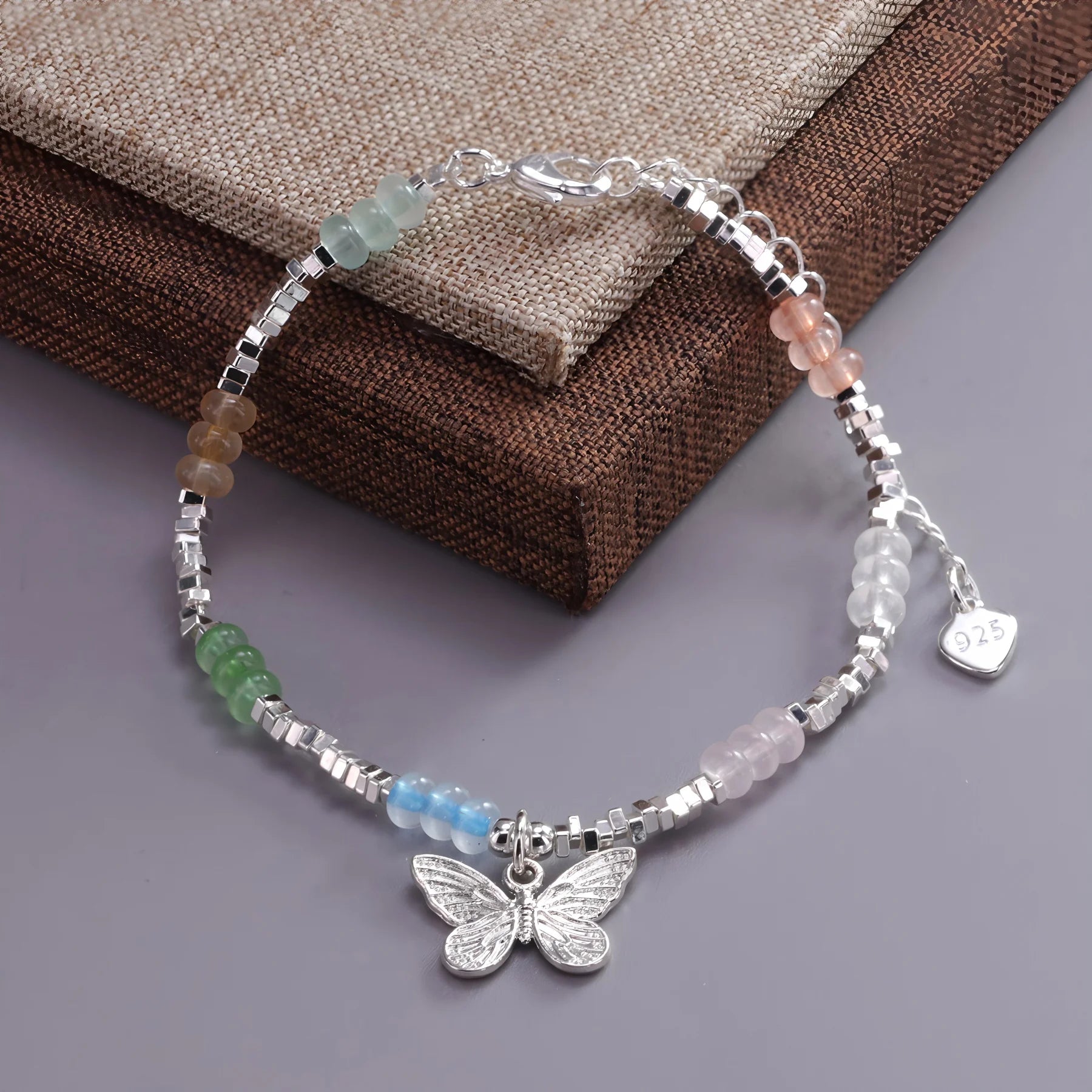 VENTFILLE 925 Sterling Silver Butterfly Bracelet for Girl Bead String Design Insect Fashion Versatile Jewelry Gift Dropshipping