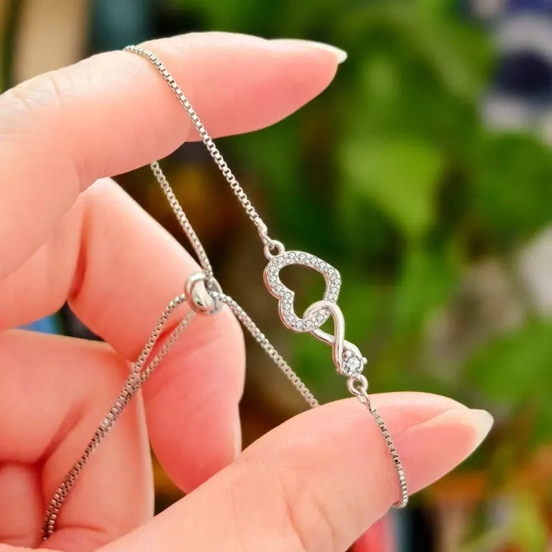 Sam Panda 925 Sterling Silver Love Heart Möbius Bracelet For Women Austere Minimalist Exquisite Accessories Gift Dropshipping