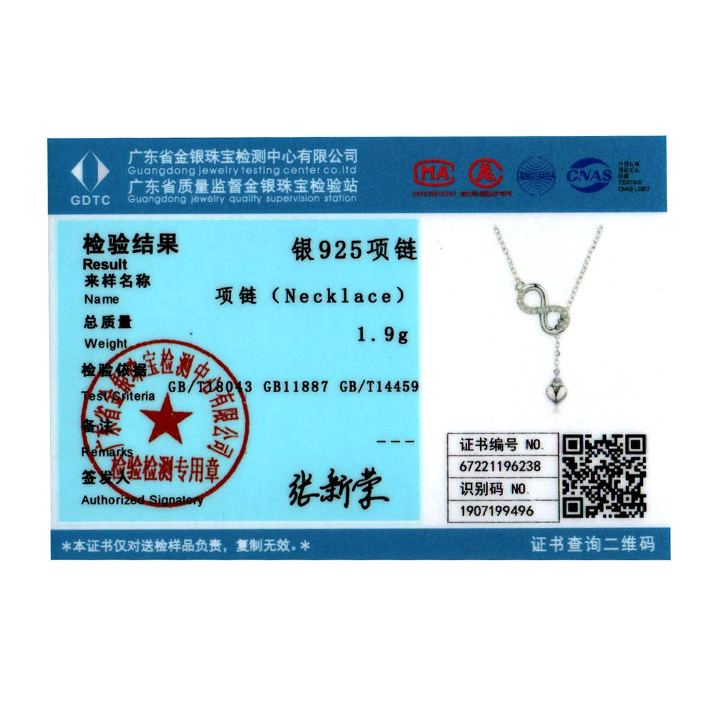 Bamoer 100% 925 Sterling Silver Pendant Necklaces for Women Infinity Forever Gold Love Chain Hot Sale Fashion Jewelry Gifts