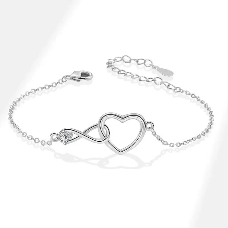 Sweet Romantic Unlimited Love Necklace Bracelet For Women Simple Fashion Zircon Jewelry Set Gifts KOFSAC